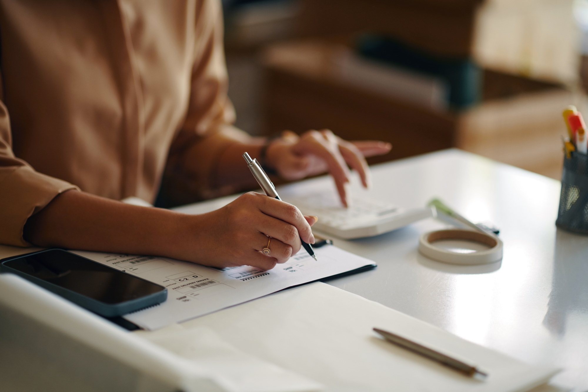 Woman Working With Logistic Documents